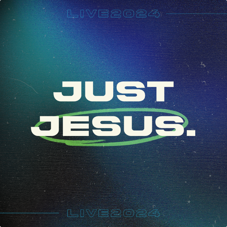 modern tech style Just Jesus church graphic for youth group DNOW