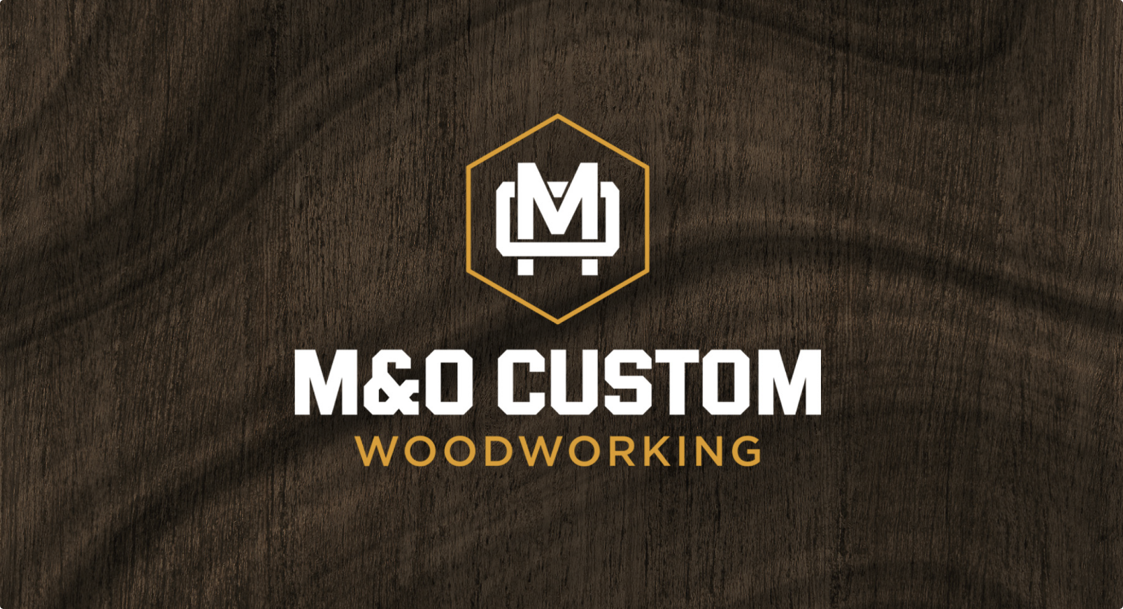 M&O Custom Woodworking branding, logo and typography for a carpentry business