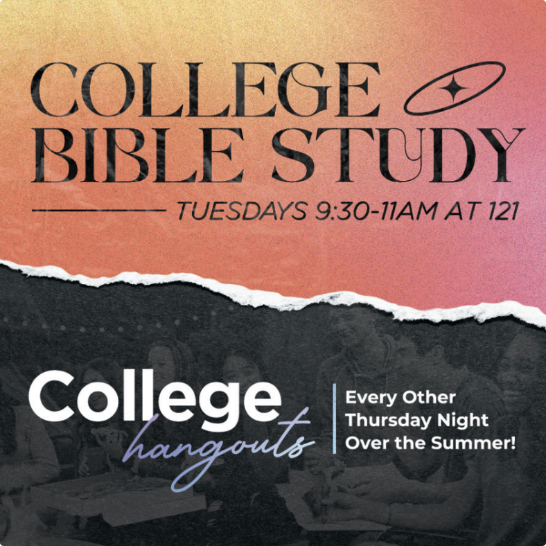 colorful, modern college ministry bible study invite church graphic design